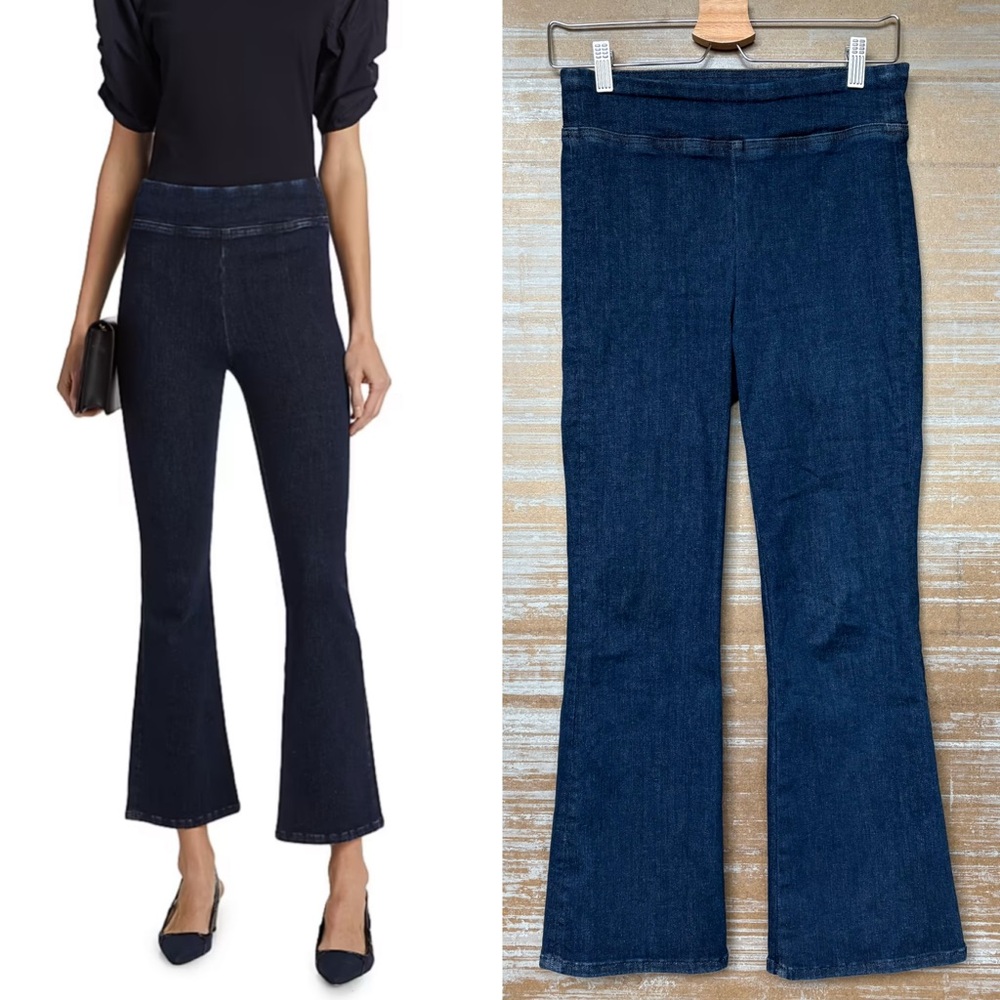 Frame The Jetset Pull On Flared Jeans Keller Wash Stretch Boho Womens Womens 1